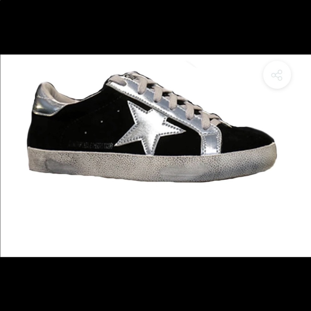 Golden Goose Dupe- Vanessa Sequined Star distressed Sneaker size 42